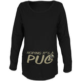 We're Hoping it's a Pug Funny Cute Puppy Maternity Soft Long Sleeve T Shirt