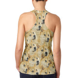 Doge Meme Funny Juniors Burnout Racerback Tank Top