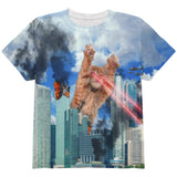 Giant Cat Laser Rampage and Destroy All Over Youth T Shirt front view