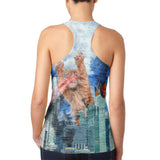 Giant Cat Laser Rampage and Destroy Juniors Burnout Racerback Tank Top