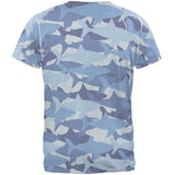 Great White Shark Camo Mens Soft V-Neck T Shirt