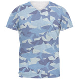 Great White Shark Camo Mens Soft V-Neck T Shirt