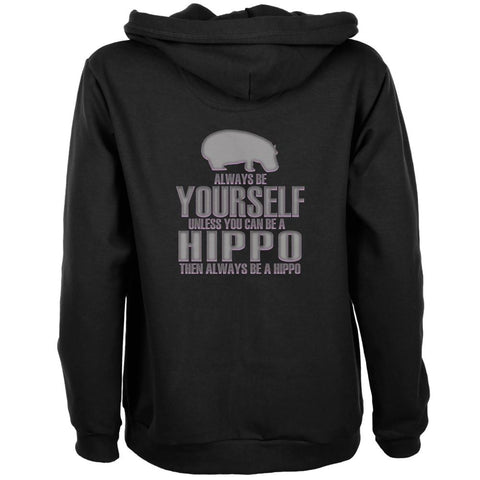Always Be Yourself Hippo Womens Full Zip Hoodie