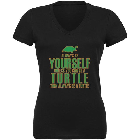 Always Be Yourself Turtle Juniors V-Neck T Shirt