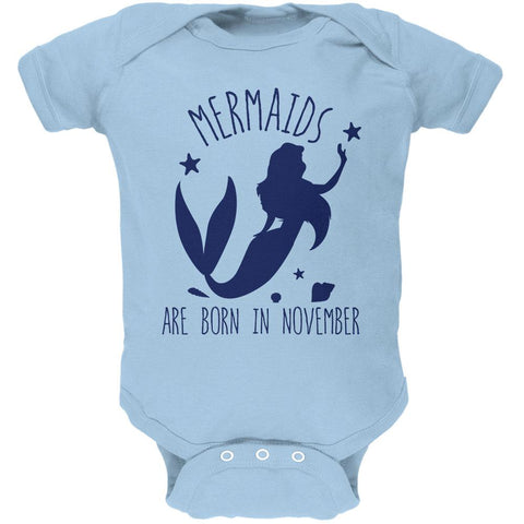 Mermaids Are Born In November Soft Baby One Piece