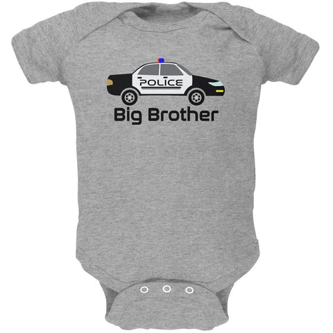 Big Brother Police Car Soft Baby One Piece  front view