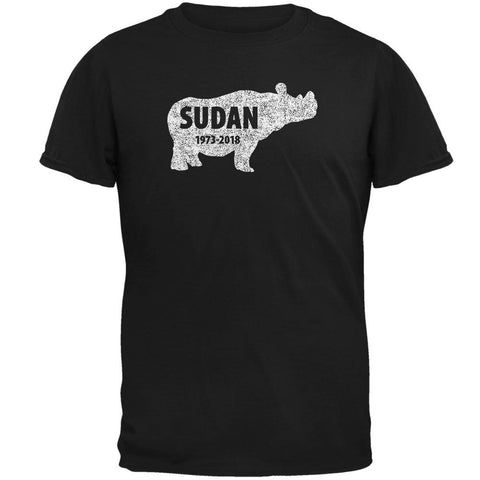 Sudan Last Male White Rhino Silhouette Mens T Shirt
