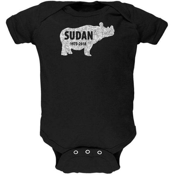 Sudan Last Male White Rhino Silhouette Soft Baby One Piece 