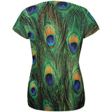 Peacock Feathers All Over Womens T Shirt