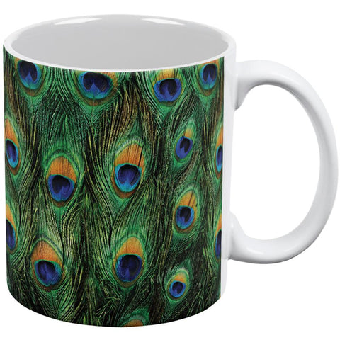 Peacock Feathers All Over Coffee Mug