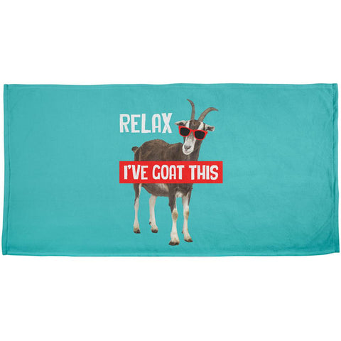 Relax I've Goat Got This All Over Beach Towel