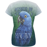 Always Be Yourself Blue Hyacinth Macaw Women's T-Shirt - back view