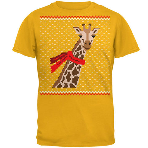 Big Giraffe Scarf Ugly Christmas Sweater Mens T Shirt