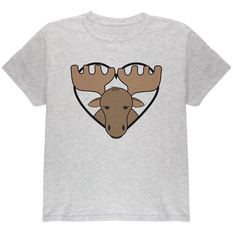 Love Heart Emerging Moose Youth T Shirt