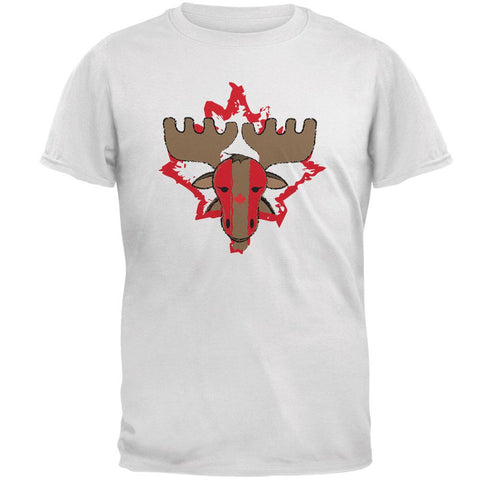 Canada Canadian Maple Leaf Moose Sports Paint Hockey Mens T Shirt