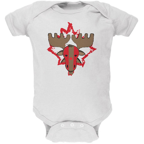 Canada Canadian Maple Leaf Moose Sports Paint Hockey Soft Baby One Piece