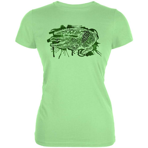 Alligator Swamp Water Splatter Juniors Soft T Shirt