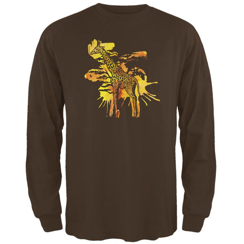 Giraffe Safari Splatter Mens Long Sleeve T Shirt