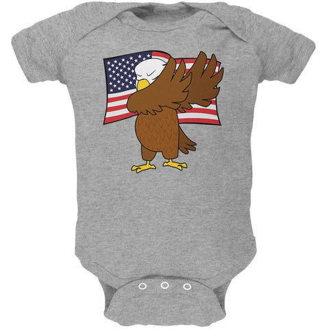 4th Of July America Dabbing Bald Eagle Soft Baby One Piece