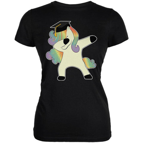 Dabbing Unicorn Graduate Juniors Soft T Shirt