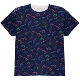Dino Dinosaur Color Pattern Cute All Over Youth T Shirt