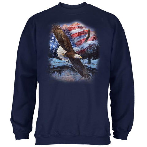 4th Of July American Flag Bald Eagle Mens Sweatshirt