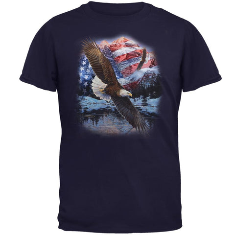 4th Of July American Flag Bald Eagle Mens T Shirt