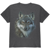 Timber Wolf Face Youth T Shirt