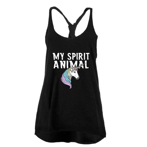 My Spirit Animal Unicorn Juniors Twist Tank Top