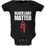 Black Labs Matter Soft Baby One Piece  front view