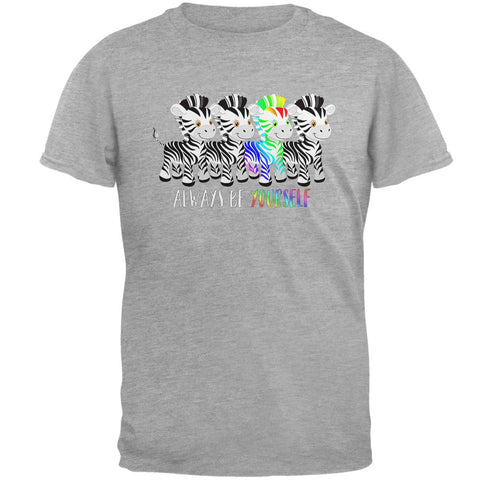 LGBTQ Always Be Yourself Cute Rainbow Zebra Mens Soft T Shirt