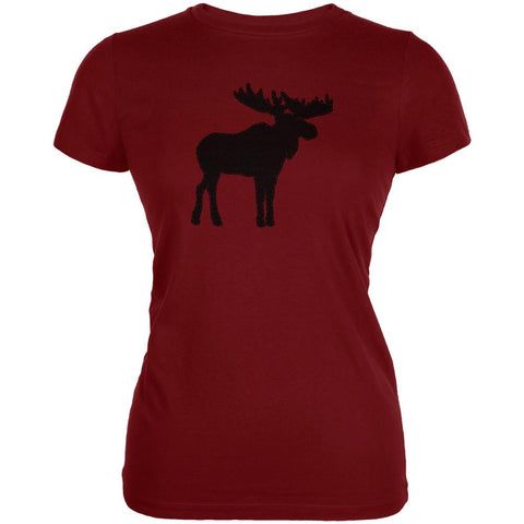 Moose Faux Stitched Juniors Soft T Shirt