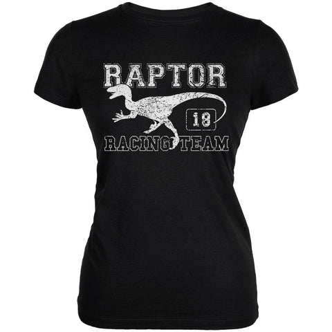 Dinosaur Velociraptor Raptor Racing Juniors Soft T Shirt