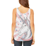 4th of July Freedom is Magical Unicorn Juniors Flowy Side Slit Tank Top