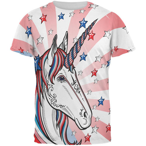 4th of July Freedom is Magical Unicorn All Over Mens T Shirt