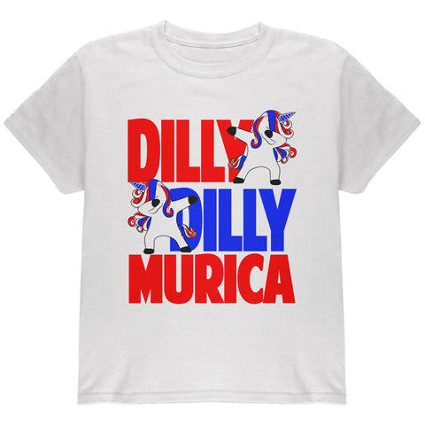 4th of July Dilly Dilly Murica Dabbing Unicorn Youth T Shirt