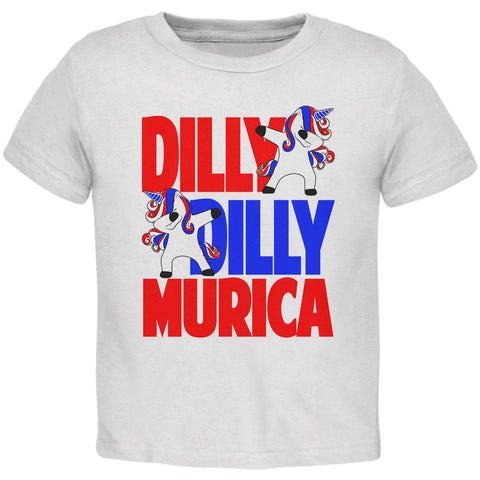 4th of July Dilly Dilly Murica Dabbing Unicorn Toddler T Shirt