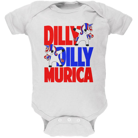 4th of July Dilly Dilly Murica Dabbing Unicorn Soft Baby One Piece
