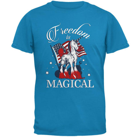 4th Of July Freedom Is Magical Unicorn Mens T Shirt