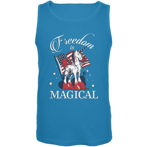 4th Of July Freedom Is Magical Unicorn Mens Tank Top