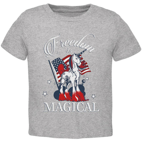 4th Of July Freedom Is Magical Unicorn Toddler T Shirt