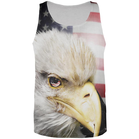4th of July American Bald Eagle Eye Flag All Over Mens Tank Top