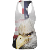 4th of July American Bald Eagle Eye Flag All Over Womens Work Out Tank Top