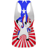 4th of July Dabbing Unicorn Americorn All Over Womens Work Out Tank Top