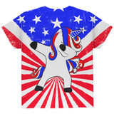 4th of July Dabbing Unicorn Americorn All Over Youth T Shirt