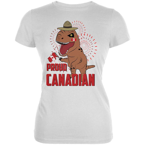 Canada Day Proud Canadian T-Rex Juniors Soft T Shirt