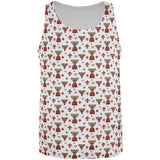 French Canadian Maple Leaf Fleur De Lis Moose Pattern All Over Mens Tank Top