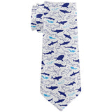 Shark Sharks Outline Repeat Pattern All Over Neck Tie