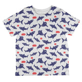 Talking Sharks Got Fish Repeat Pattern All Over Toddler T Shirt