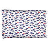 Talking Sharks Got Fish Repeat Pattern Pillow Case